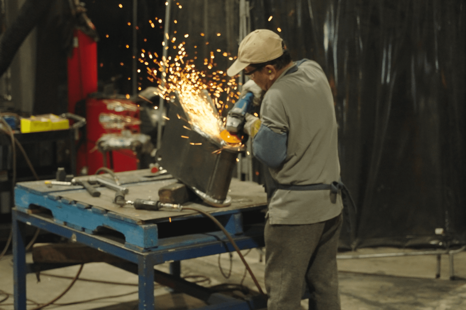 grinding parts after welding